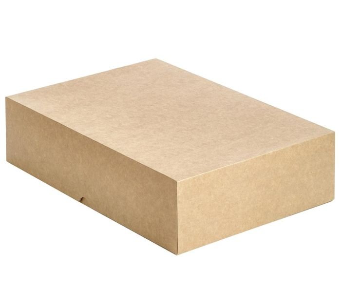 Dovanų dėžutė 400x280x100mm, ruda/balta