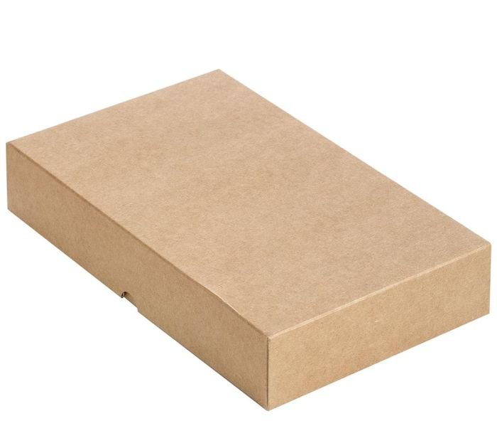 Dovanų dėžutė 250x150x45mm, ruda/balta