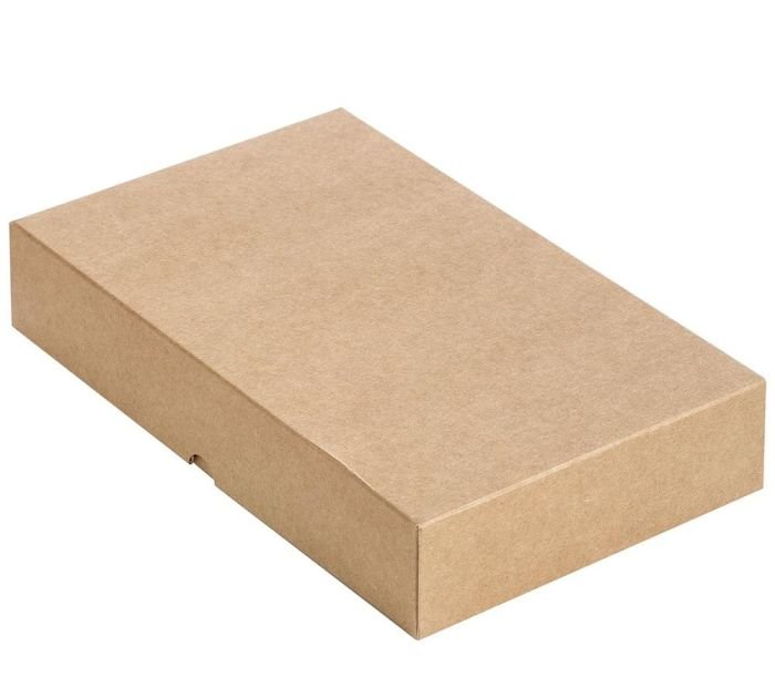 Dovanų dėžutė 220x80x40 mm, ruda/balta