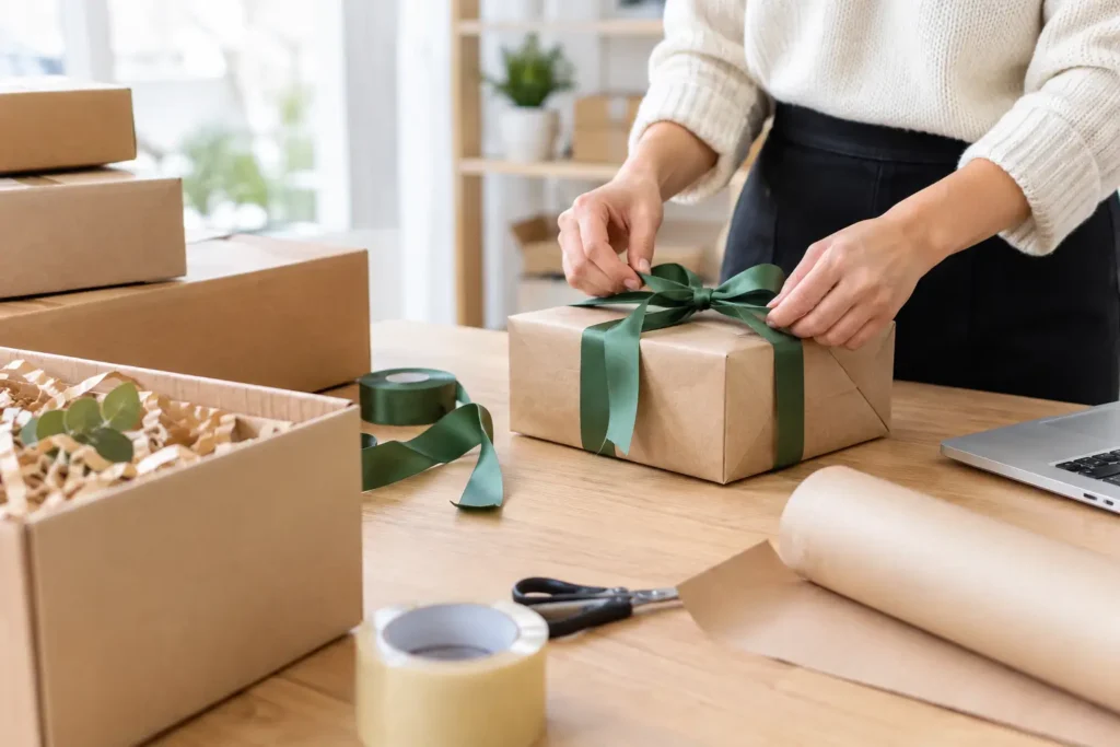 Dovanų pakavimas verslo klientams siuntimui