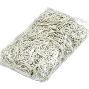 Kanceliarinės gumytės, 1 kg 40x1,5x1,5mm, baltos, 1kg