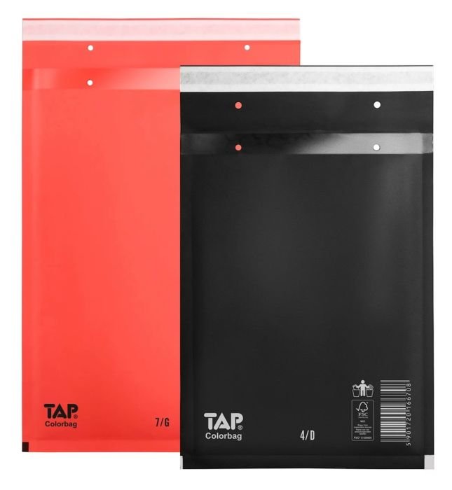 Spalvoti burbuliniai vokai D/4 180x265mm, juodi (VOK103001-VOK104004-01)